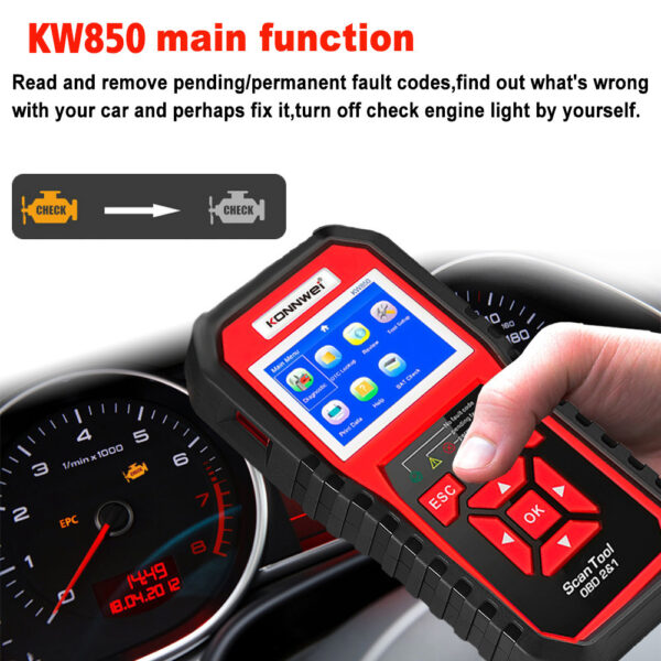 KW850 OBD2 CAN BUS Code Reader car engine fault code detector scanner - Image 5