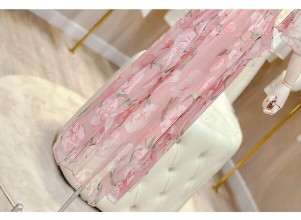 Women's Sweet And Elegant Printed Chiffon Dress - Image 4