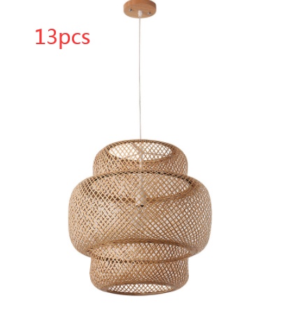 Nordic Bamboo Weaving B&B Inn Bamboo Art Chandelier - Image 5