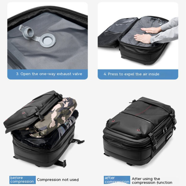 Travel Backpack Men's Business Multifunction Computer Bag Vacuum Compression Large-capacity Backpack - Image 9