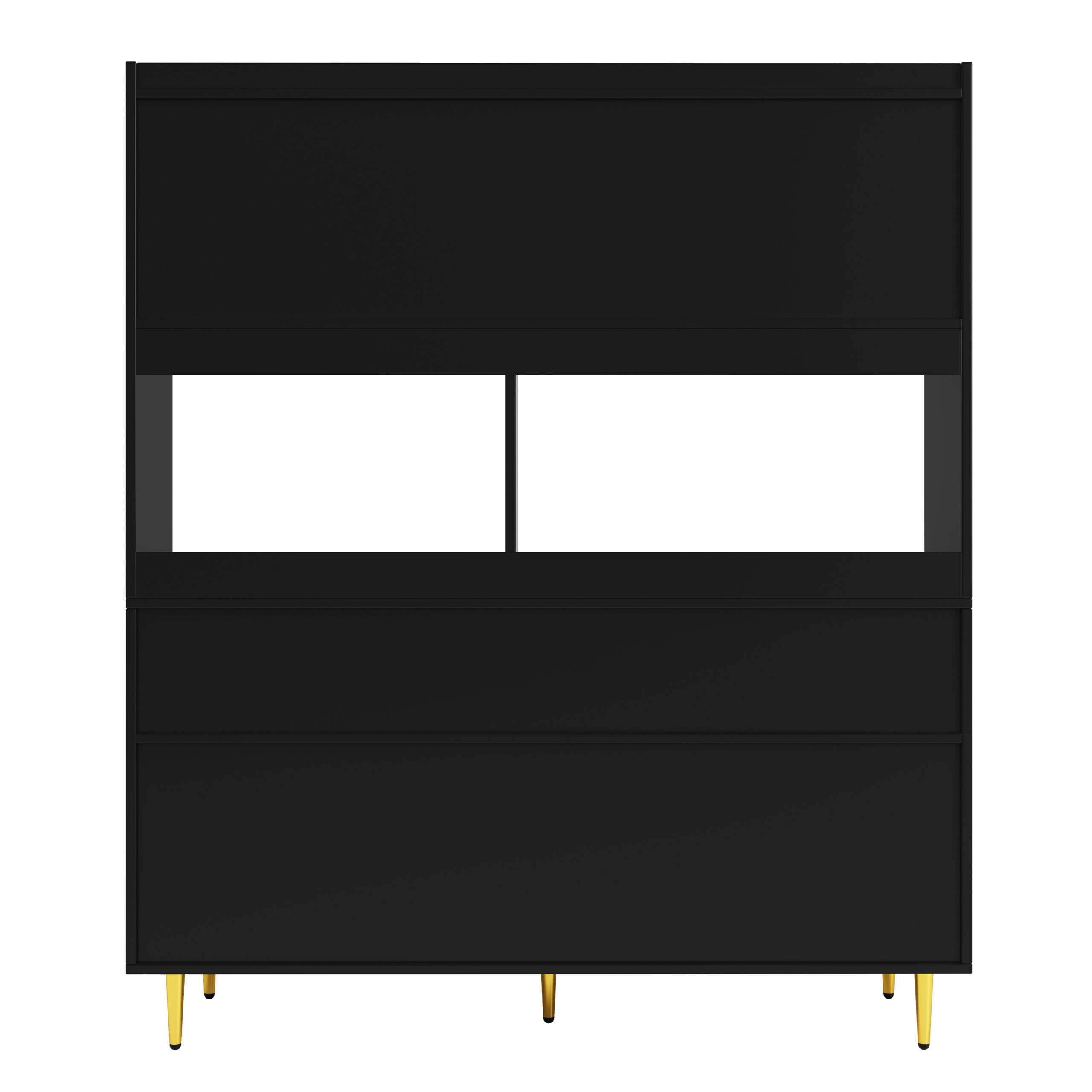 Multi-purpose Storage Cabinet145 X 39 X 171 Cm Modern Design, With Changhong Glass Door, Wine Glass Holder, Multi-layered Storage Space, Black With Gold Decoration, Suitable For Home And Restaurant - Image 11