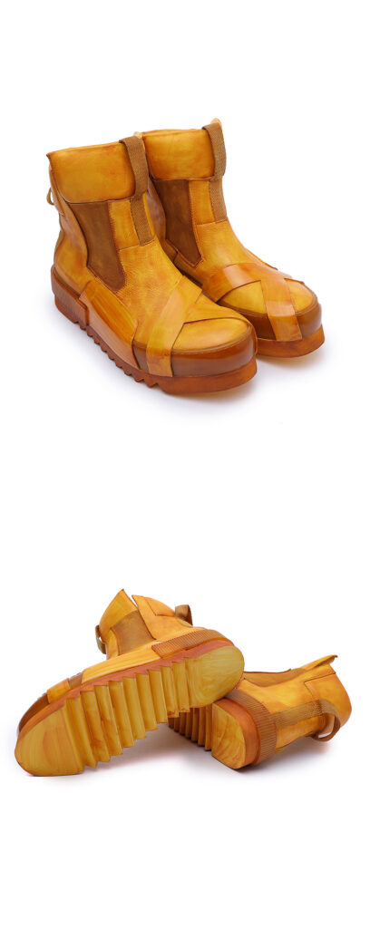 Design Leather Handmade Retro Thick Soled Heightening Casual Shoes