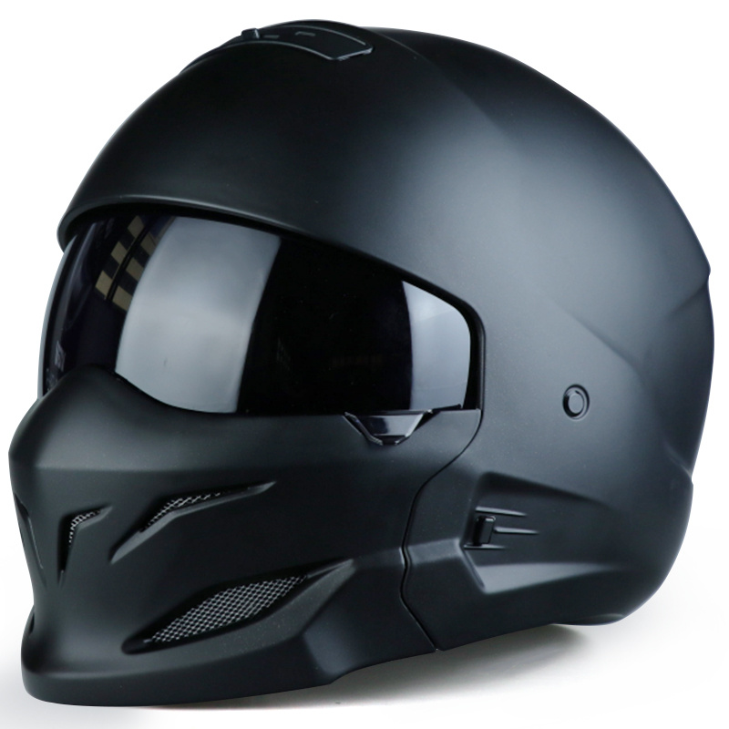 Black Scorpion Helmet Vintage Combo Helmet Half Helm - Image 1