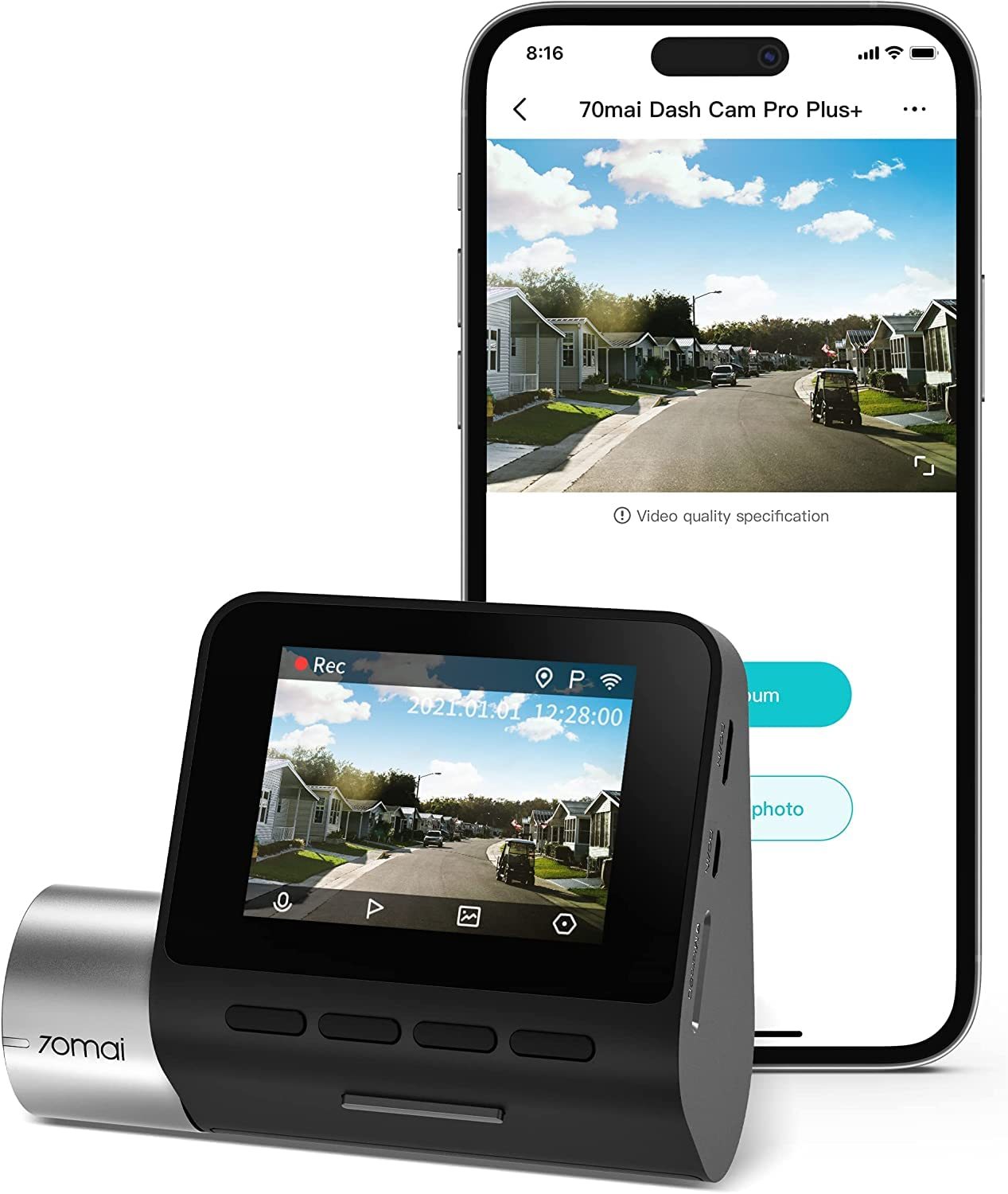 70mai A500s 1944P Dash Cam A800S Built-in GPS ADAS 140FOV 70mai Car Camera - Image 7