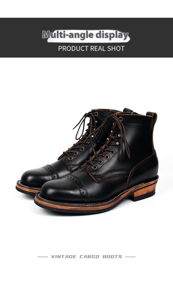 Tooling First Layer Cowhide Fall Winter Men Genuine Leather Boots