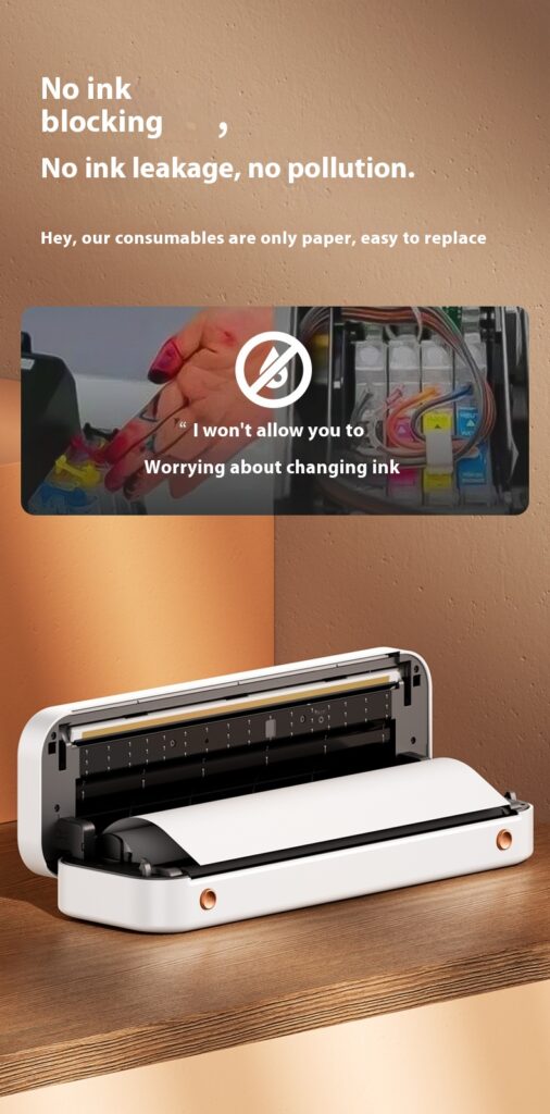 Ailixiong P40 Small Mini Ink-free Office Portable A4 Thermal Printer