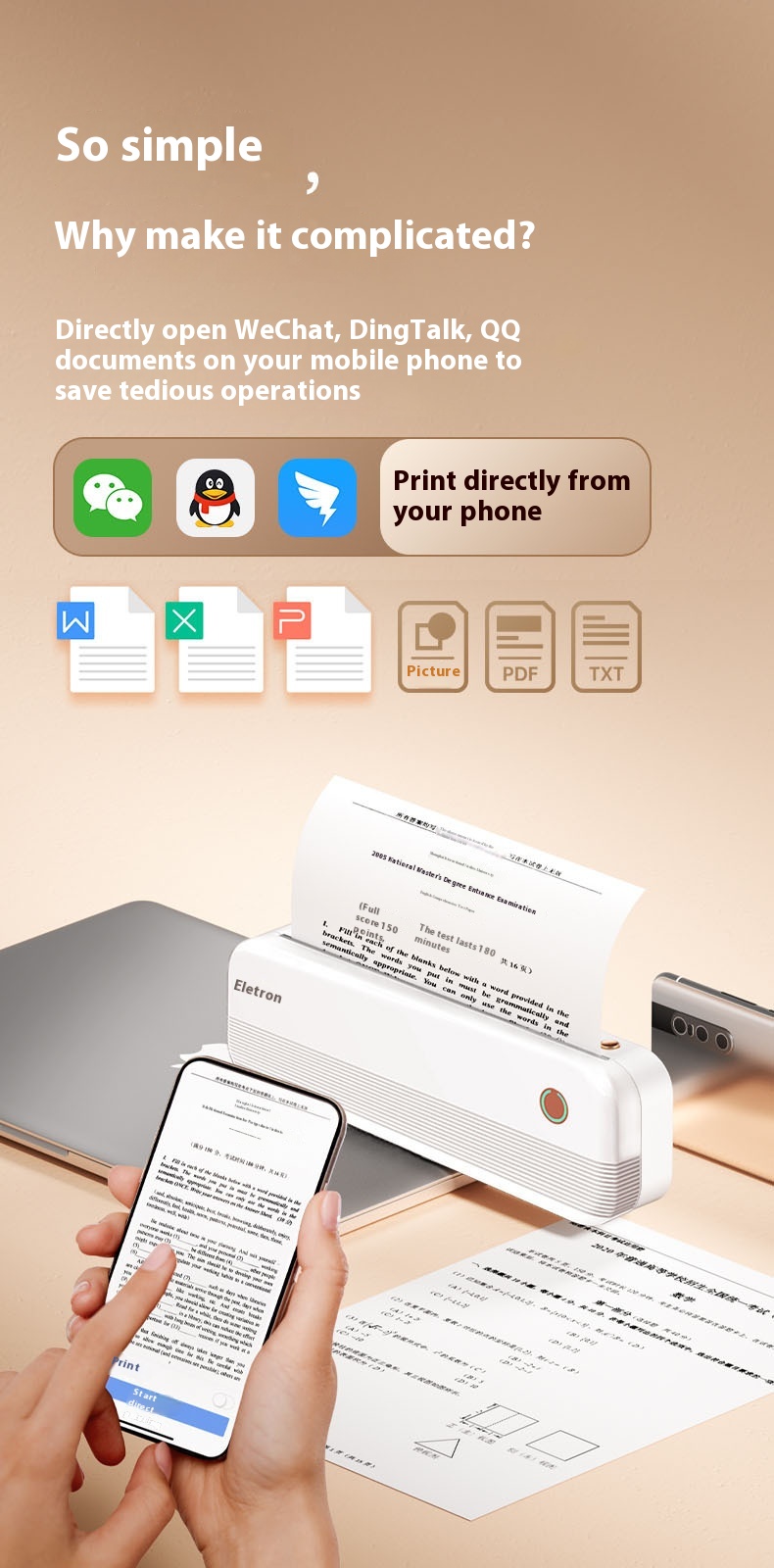 Ailixiong P40 Small Mini Ink-free Office Portable A4 Thermal Printer - Image 9