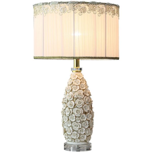 European-style Living Roomstudy Rose-gold-trimmed Remote-controlled Ceramic Table Lamp - Image 2