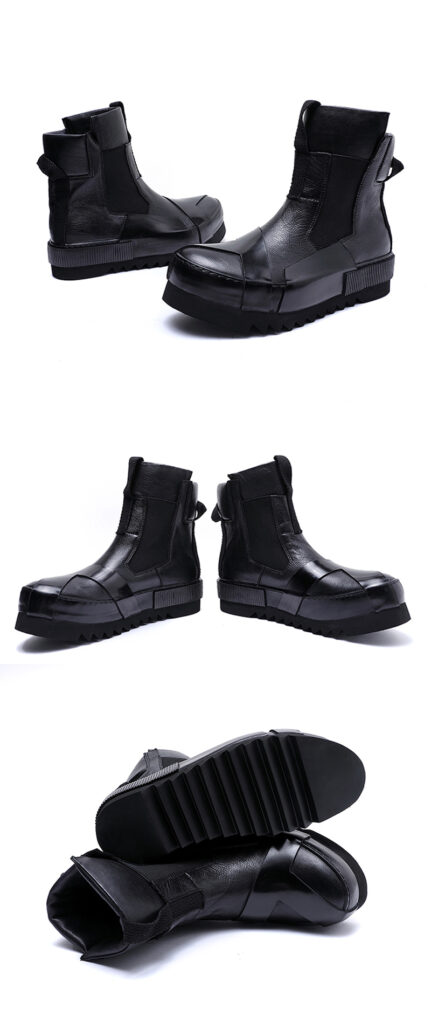 Design Leather Handmade Retro Thick Soled Heightening Casual Shoes