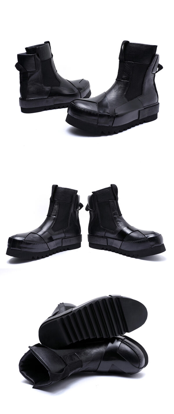Design Leather Handmade Retro Thick Soled Heightening Casual Shoes - Image 13