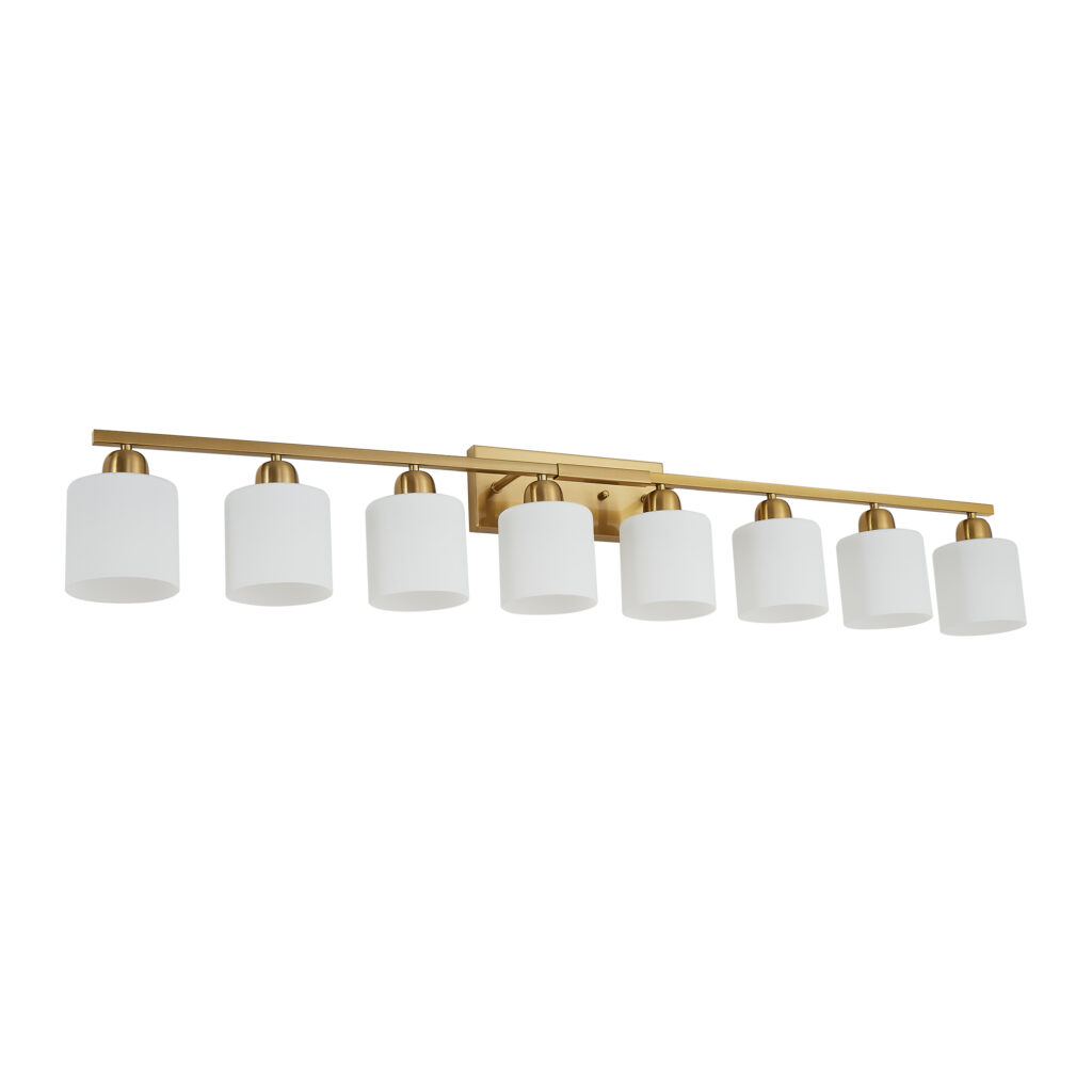 52inch Gold Bathroom Light Fixtures, Modern Bathroom Vanity Light With Milky White Glass Shade, Gold Wall Lamp Sconces For Mirror Bedroom, Living Room Hallway