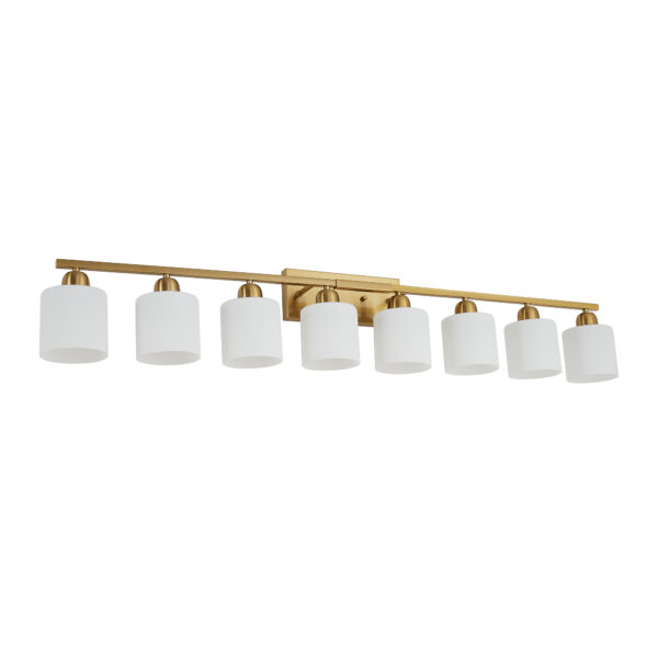 52inch Gold Bathroom Light Fixtures, Modern Bathroom Vanity Light With Milky White Glass Shade, Gold Wall Lamp Sconces For Mirror Bedroom, Living Room Hallway - Image 8