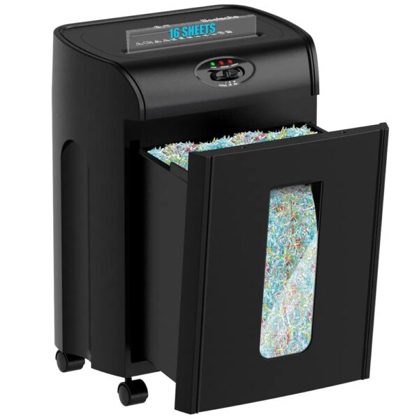 Woolsche Paper Shredder, 16-Sheet Cross Cut With 4.76-Gallon Pull Out Basket, P-4 Security Level, 3-Mode Design Shred Paper And CD/Credit Card, Durable&Fast With Jam Proof System Shredder For Office - Image 6
