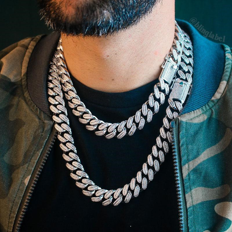 Copper Plated 18K Gold Full Diamond Cuban Necklace - Image 5