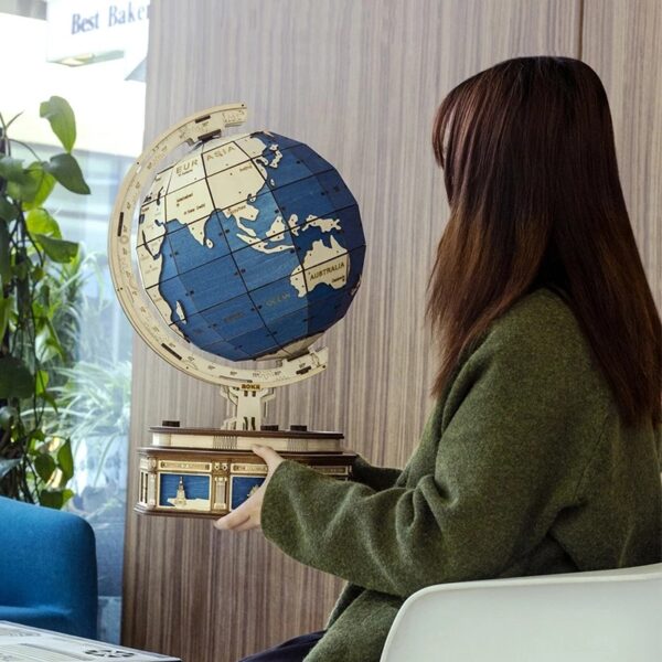 Robotime Globe Earth 567pcs 3D Wooden Puzzle Games Ocean Map Ball Assemble Model Toys Xms Gift for Children Boys Dropshipping - Image 7
