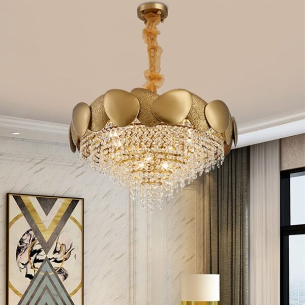 Stainless Steel Living Room Ceiling Crystal Chandelier - Image 4