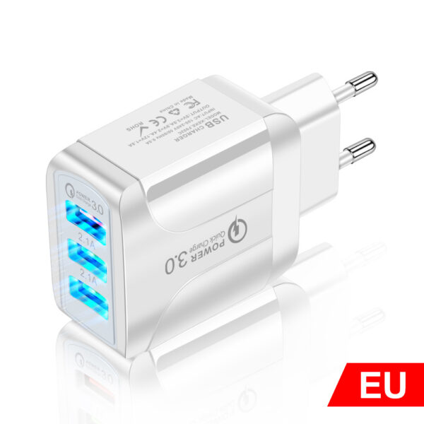 3usb mobile phone charger with blue LED - Image 11