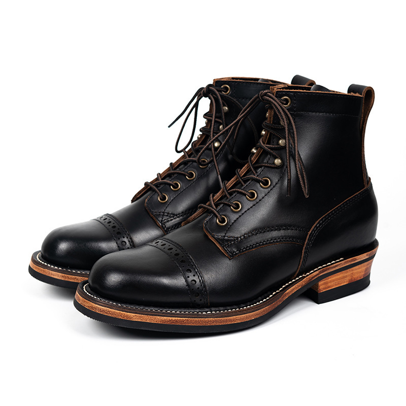Tooling First Layer Cowhide Fall Winter Men Genuine Leather Boots - Image 4
