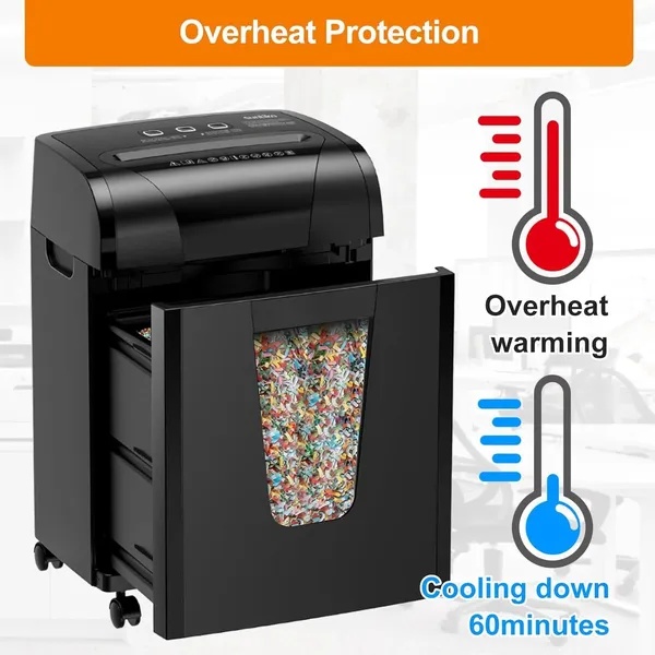 Woolsche Paper Shredder, 18-Sheet Cross Cut With 18 Liters Pull Out Bin, P-4 Security Level, Shred Paper And Credit Card, Durable&Fast With Auto Jam Proof System Shredder For Office - Image 2