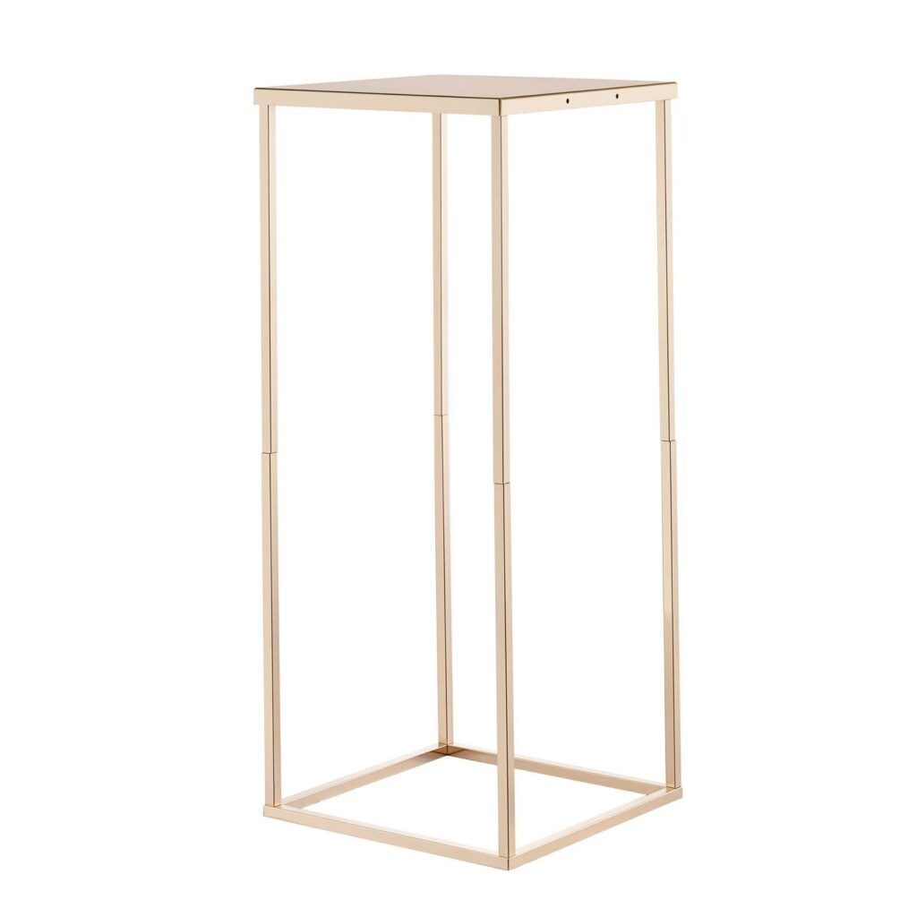 Wedding Flower Stand, 10PCS 23.62-inch Column Flower Stand, Floral Stands With Metal Laminate, Gold Rectangular Floral Display Rack For Wedding, Party, Birthday, Home, Gold Centerpiece Stands