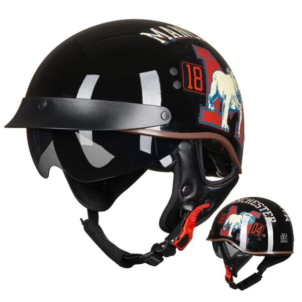 Retro Motorcycle Breathable Helmet - Image 16