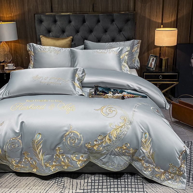 Ice Silk Quilt Sets Bed Sheets Bedding Four-piece Set - Image 72