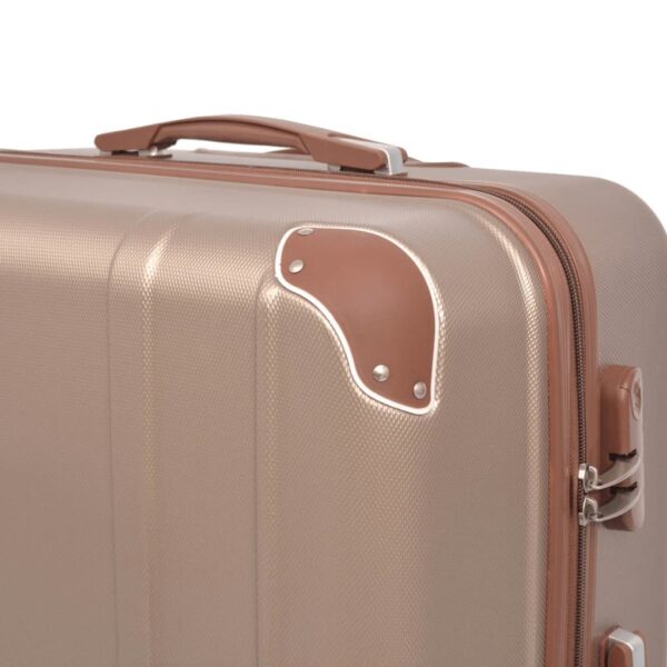 Four-Piece Hard Shell Trolley Set Champagne   Four-Piece Hard Shell Trolley Set Coffee Brown - Image 4