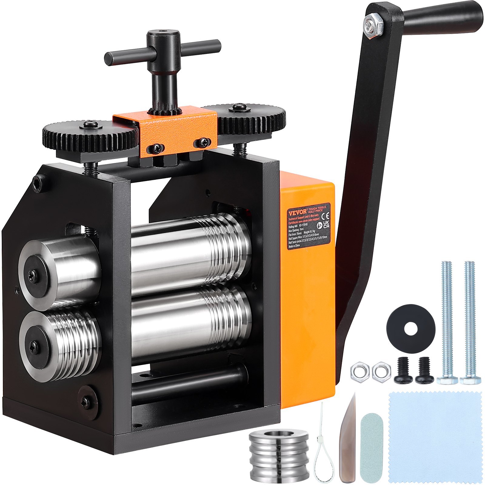 3 In 1 Handwalzwerk Maschine 76 Mm Kombinationswalzwerk, Manueller Walzwerk Schmuckwalzwerk Einstellbare Dicke 0,1-7 Mm, Handwalzwerk Maschine Für Gold, K-Gold, Reines Silber, 925er-Silber Usw. - Image 1
