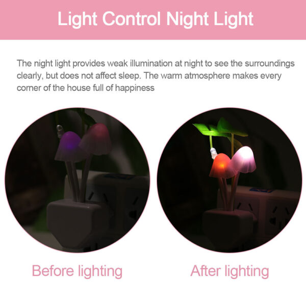 Color LED Mushroom Light, 3 Colors, With Sensor, Novelty, 220v - Image 10