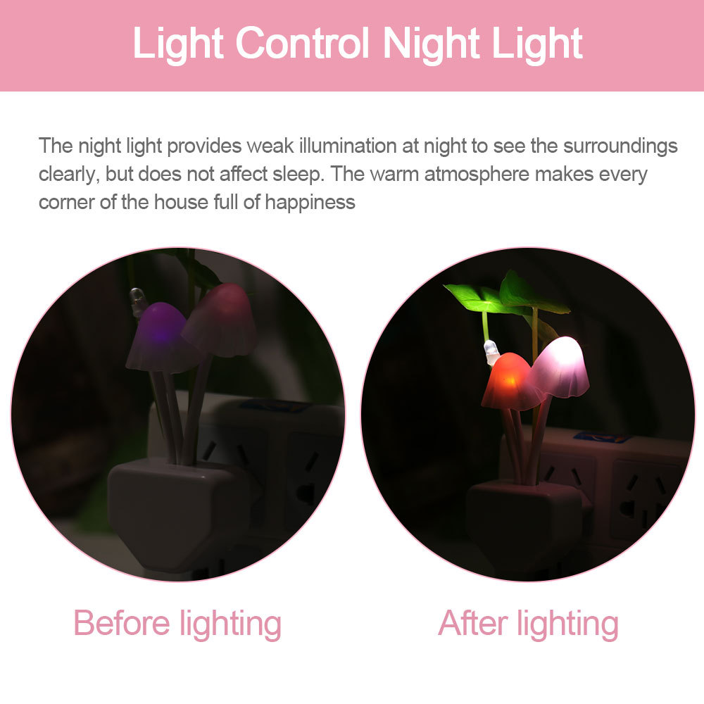 Color LED Mushroom Light, 3 Colors, With Sensor, Novelty, 220v - Image 10