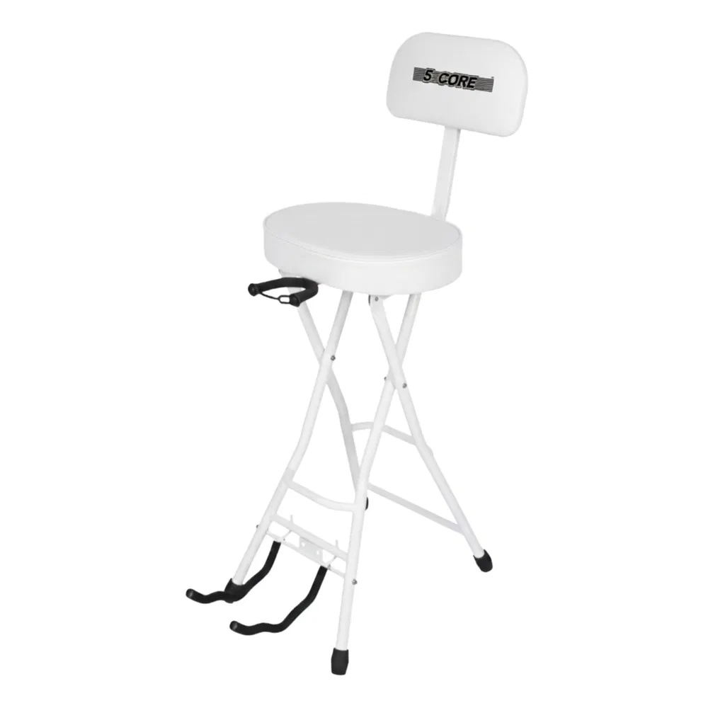 5Core Guitar Stool 3.15" Padded Chair W Backrest Foldable Music Seat Built In Foot Rest Guitar Stand - Image 8