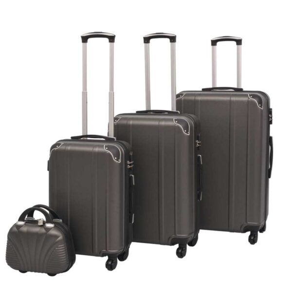 Four-Piece Hard Shell Trolley Set Champagne   Four-Piece Hard Shell Trolley Set Coffee Brown - Image 9