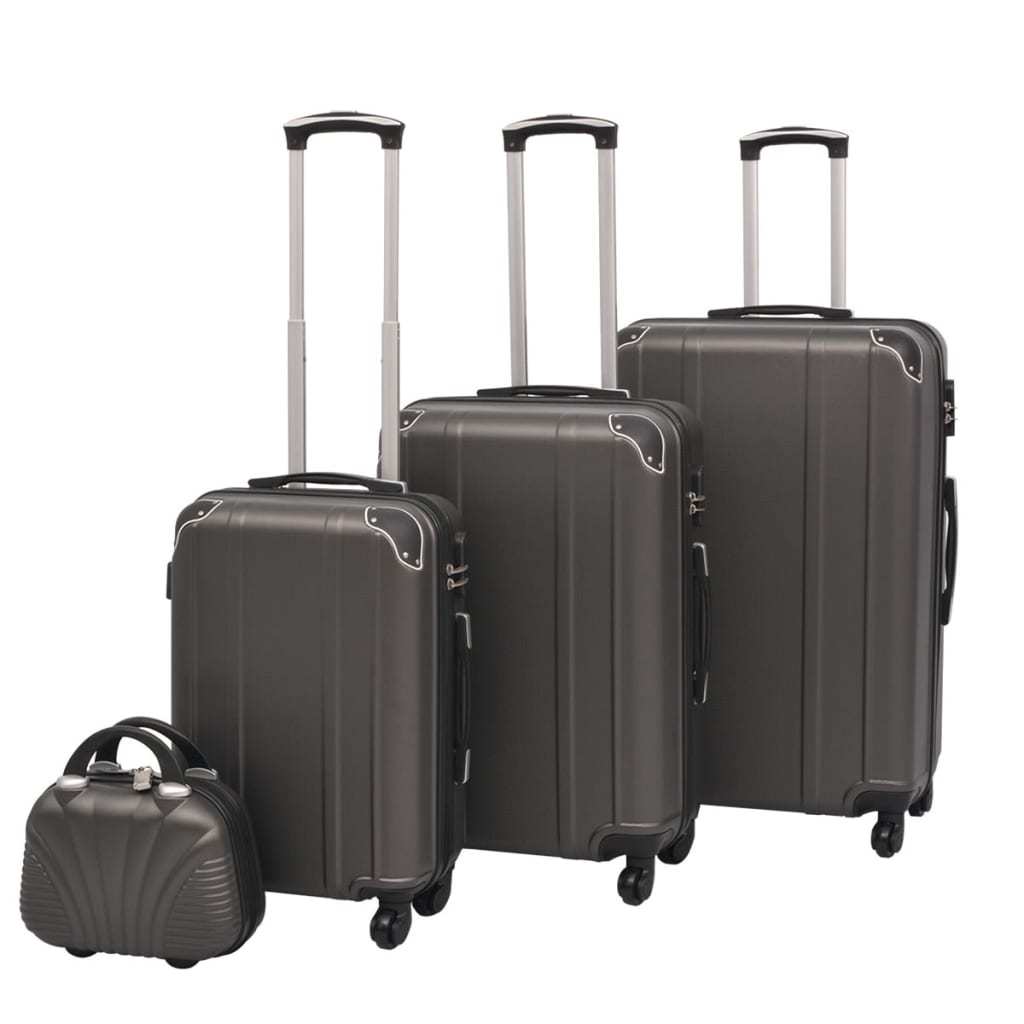 Four-Piece Hard Shell Trolley Set Champagne   Four-Piece Hard Shell Trolley Set Coffee Brown - Image 9