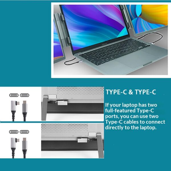 14-inch Dual-Screen Portable Monitor For Laptop External Display Extension - Image 6