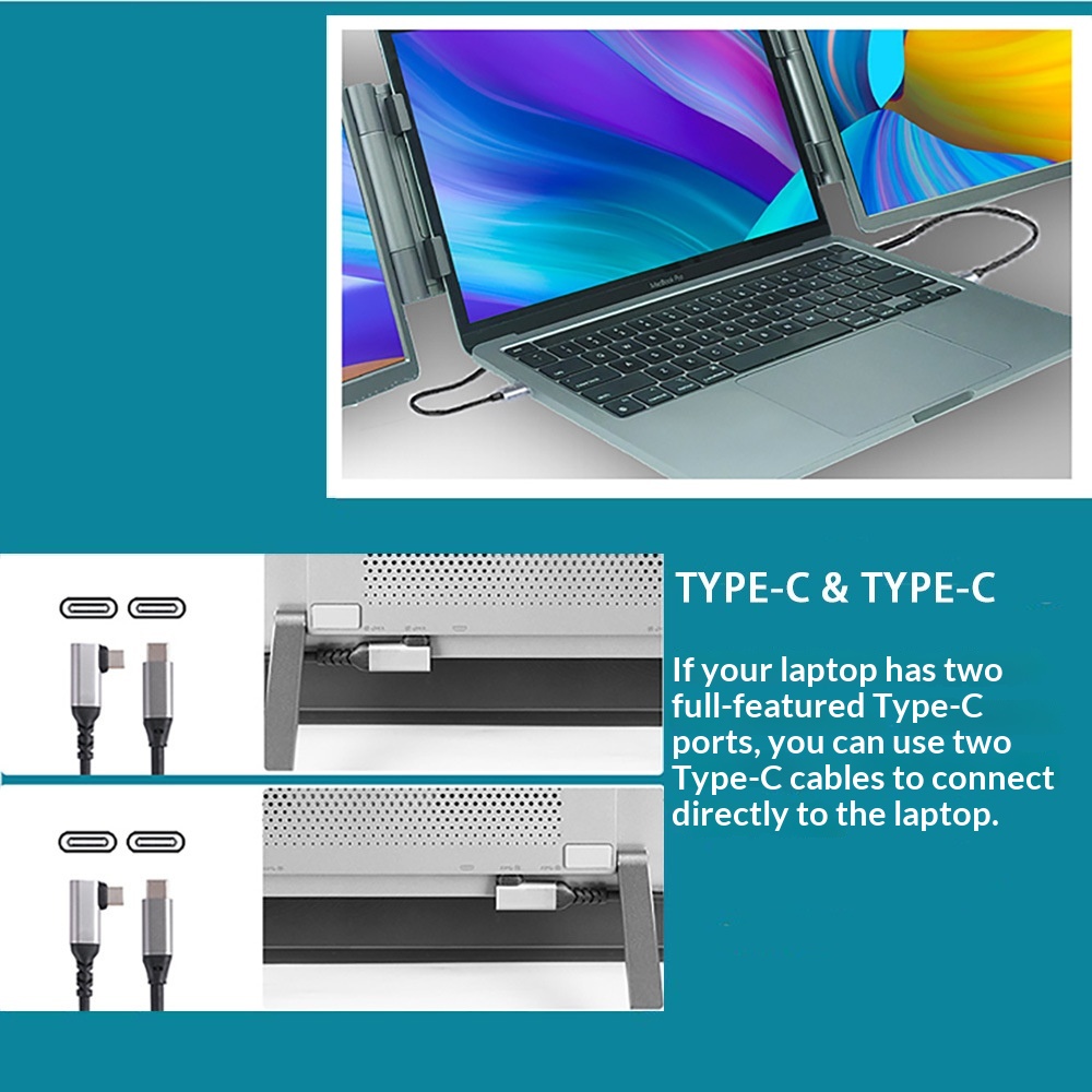 14-inch Dual-Screen Portable Monitor For Laptop External Display Extension - Image 6