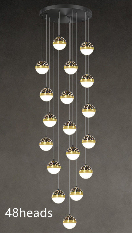 Nordic Luxury Luxury Villa Duplex Staircase Chandelier - Image 15