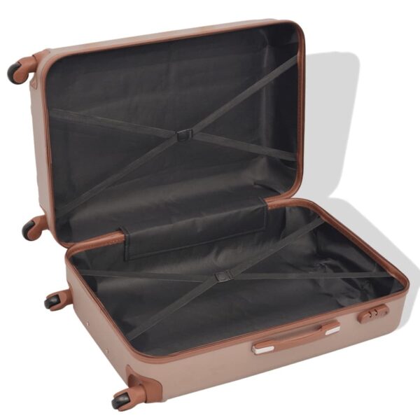 Four-Piece Hard Shell Trolley Set Champagne   Four-Piece Hard Shell Trolley Set Coffee Brown - Image 7