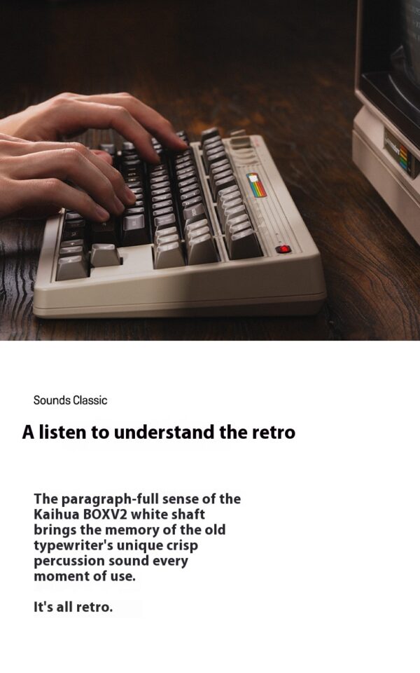 Retro Mechanical Gaming Keyboard Wireless Bluetooth With Rocker - Image 10