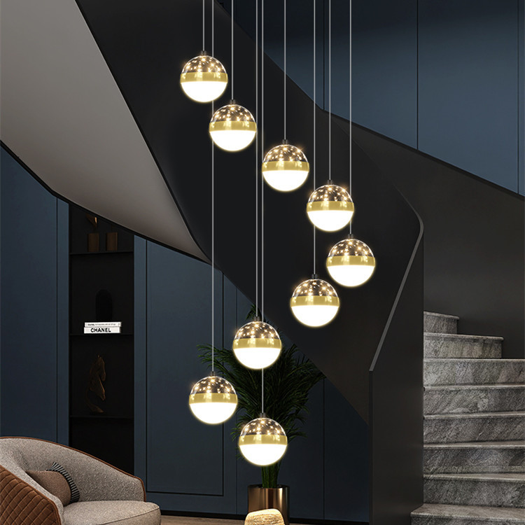 Nordic Luxury Luxury Villa Duplex Staircase Chandelier - Image 5