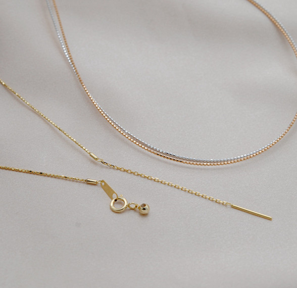 Collar Adjustment Chain 18K Gold Necklace Sleeve Chain Empty Holder DIY Accessories - Image 4