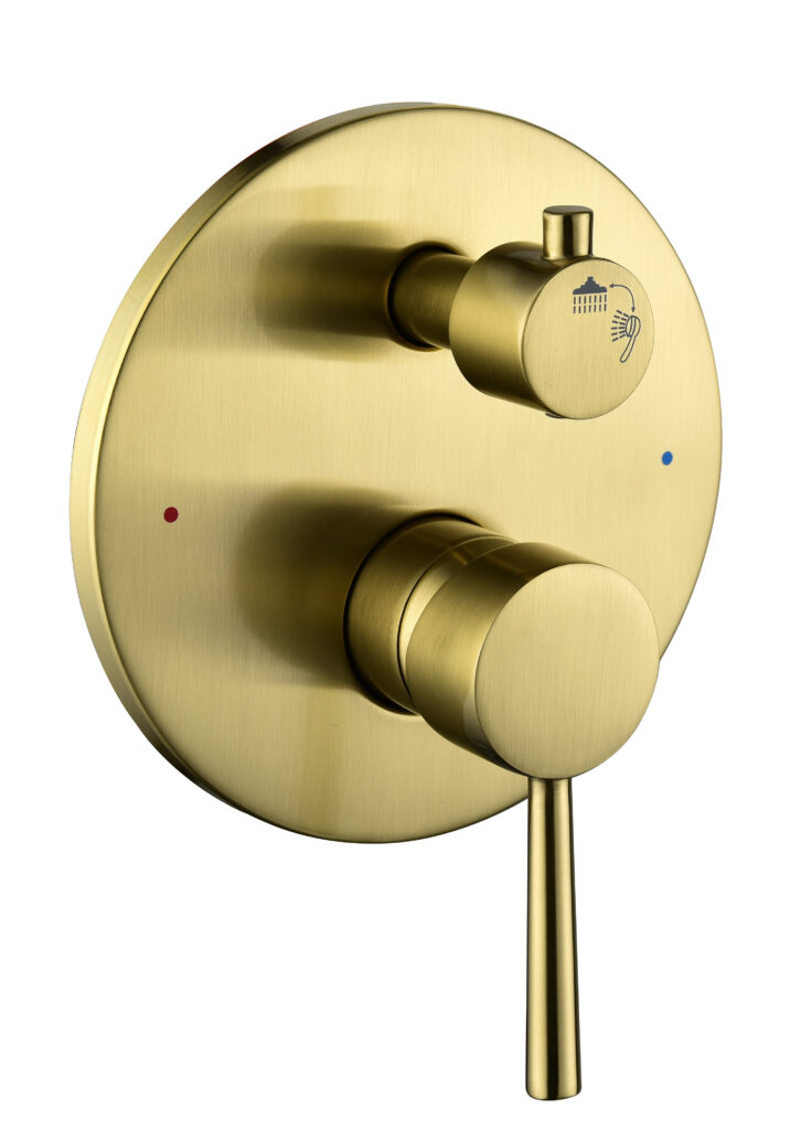 Shower System, Wall Mounted Shower Faucet Set For Bathroom With High Pressure 10 Stainless Steel Rain Shower Head Handheld Shower Set, 2 Way Pressure Balance Shower Valve Kit, Brushed Gold