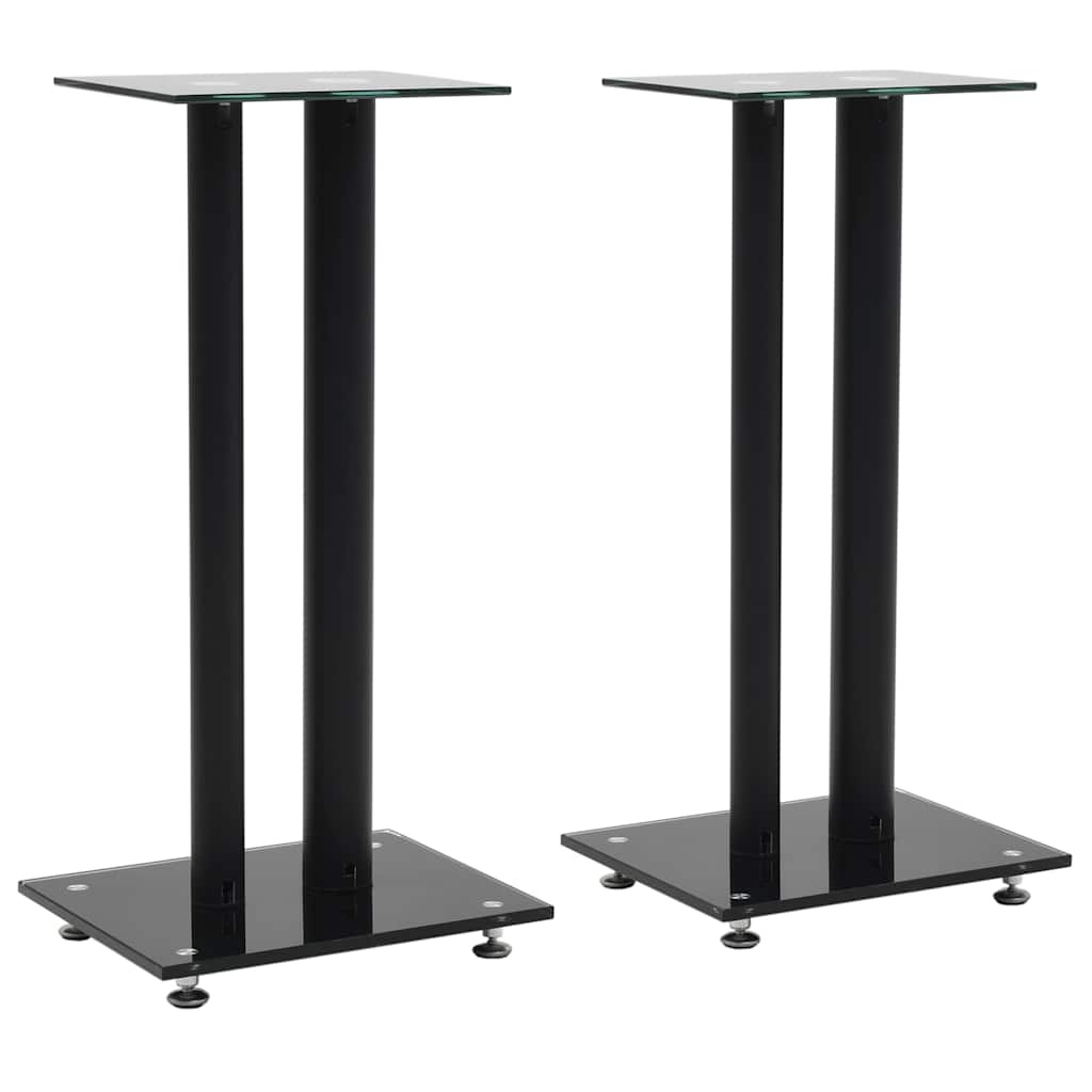 Speaker Stands, 2-Pack, Double Column Design, Tempered Glass - Image 9