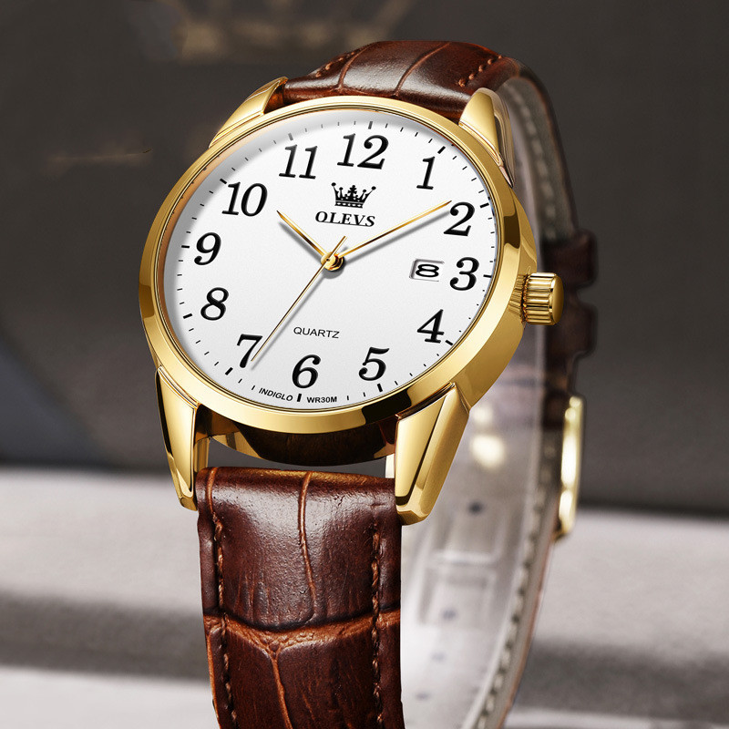 Waterproof Quartz Watch Digital Scale Simple Men - Image 1