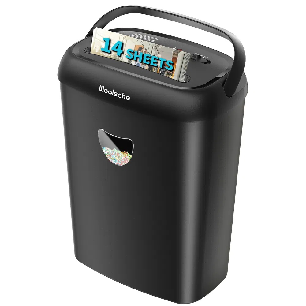 Cross Cut Paper Shredder,High-Performance,14-Sheet Capacity,6.6 Gallon Basket,P-4 Security-Jam Proof Heavy Duty Shredder For Home And Office - Image 6