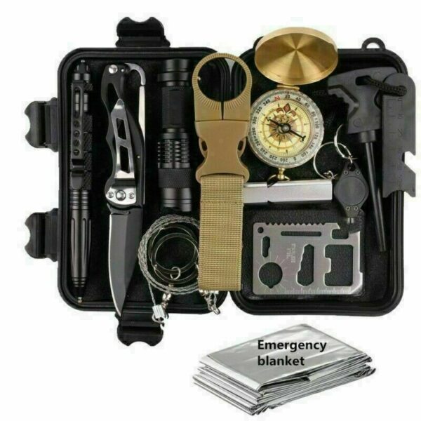 14-In-1 Outdoor Emergency Survival Kit Camping Hiking Tactical Gear Case Set Box - Image 11