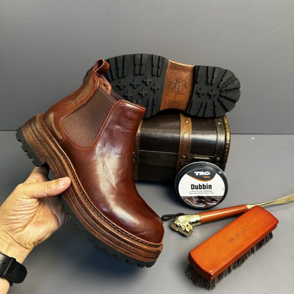 Men's Genuine Leather Retro Horse Leather High-top Martin Boots - Image 11