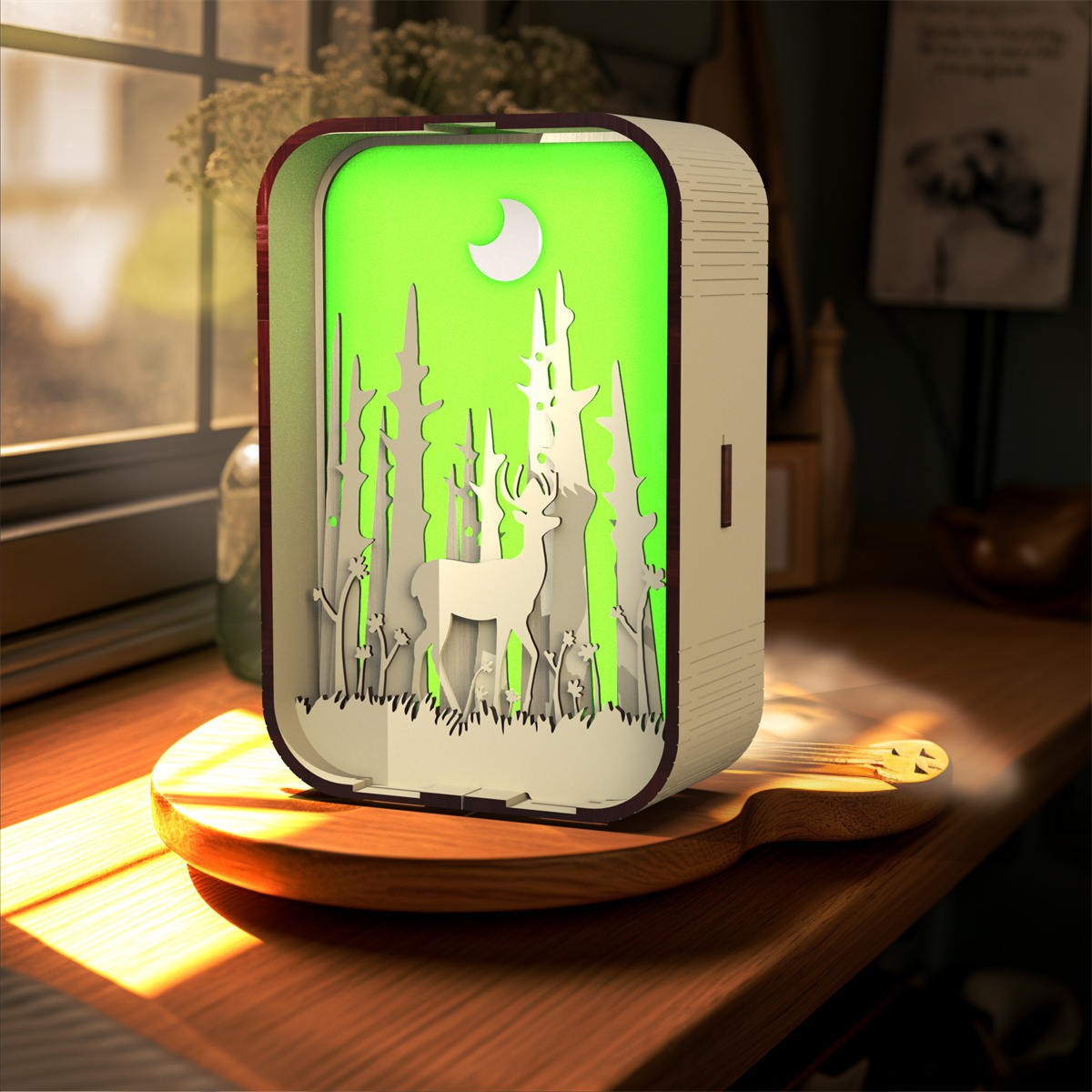 Woodcarving Light Creative Gift Minimalist Bedside Night Light Decoration Desktop Decoration Birthday Gift - Image 8