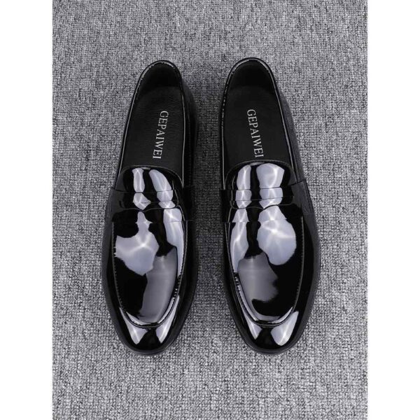 Glossy Slip-on Casual Breathable Business Formal Wear Leather Shoes - Image 5
