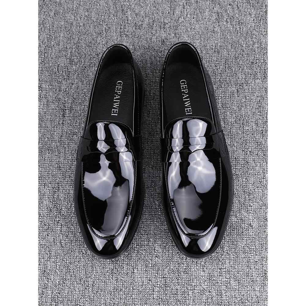 Glossy Slip-on Casual Breathable Business Formal Wear Leather Shoes - Image 5