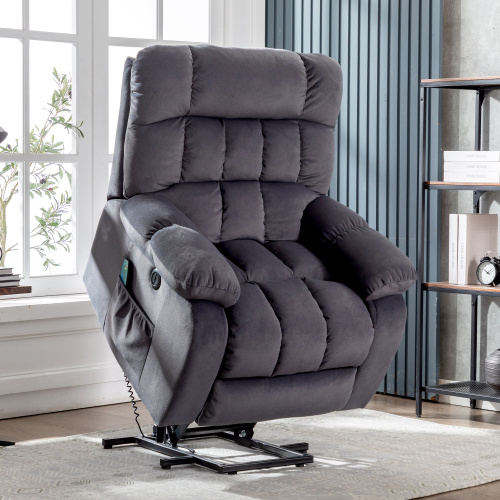 Electric Power Lift Recliner Chair Sofa With Massage And Heat For Elderly 2 Side Pockets USB Ports Single Recliner Chairs For Living Room Overstuffed Breathable Fabric Reclining - Image 20